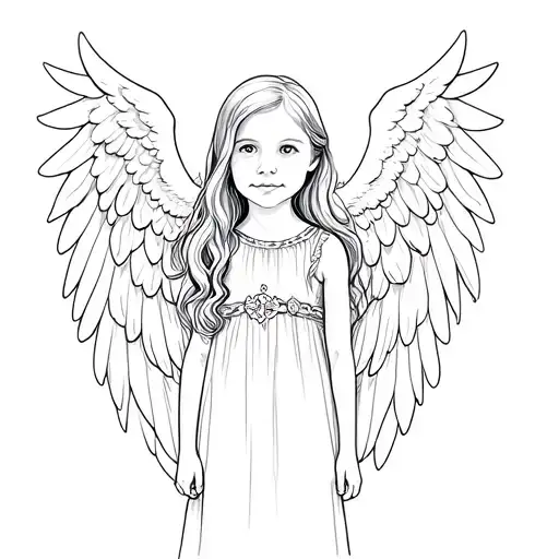 Toddler Girl With Angel Wings