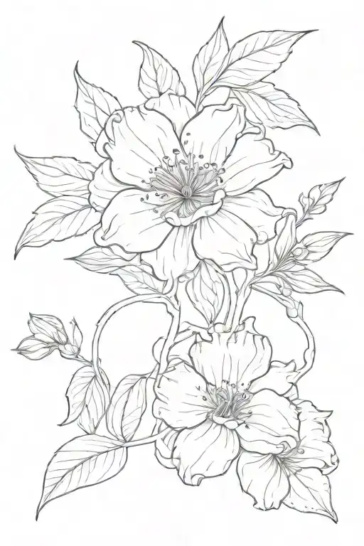 Two Birth Flowers Intertwined On E April And One June