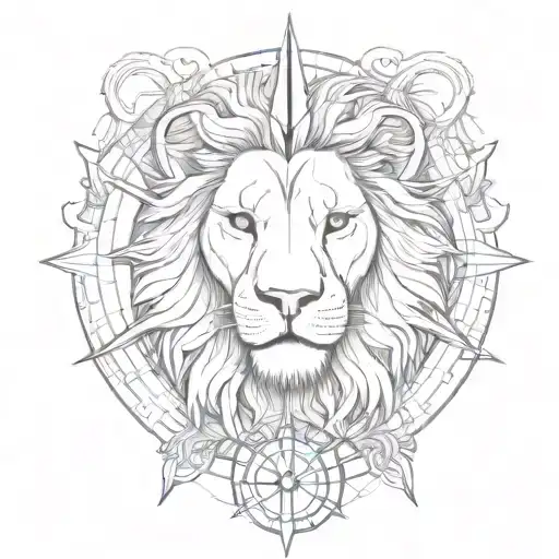 Combine Lion Head And Compass
