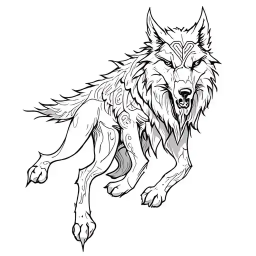 Nordic Fenrir Viking Runes