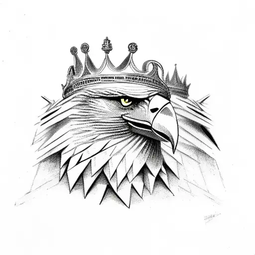 Eagle And Wolf Combined With A Crown
