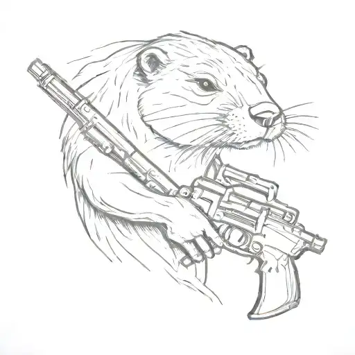 Otter With Gun