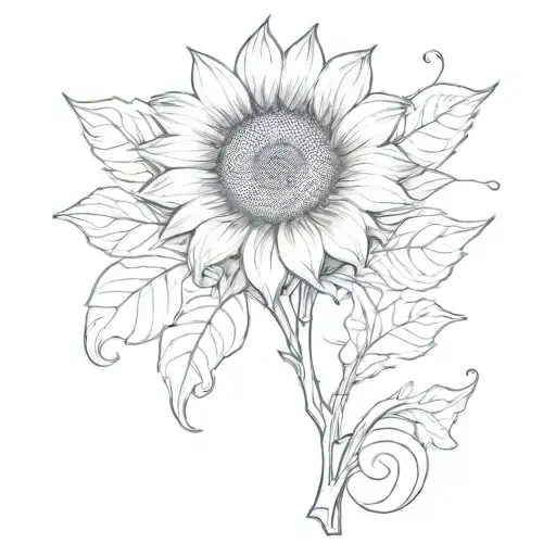 Sunflower With Musical Note