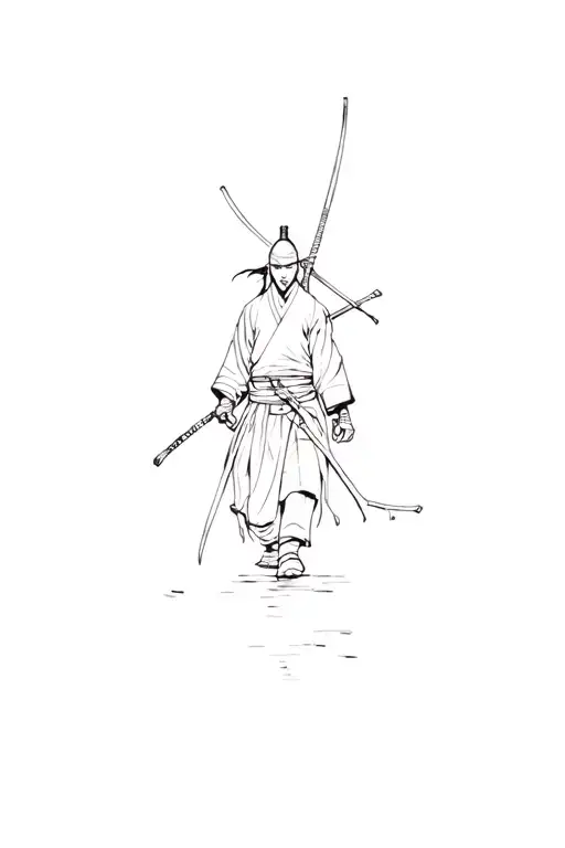 Lone Samurai Walking