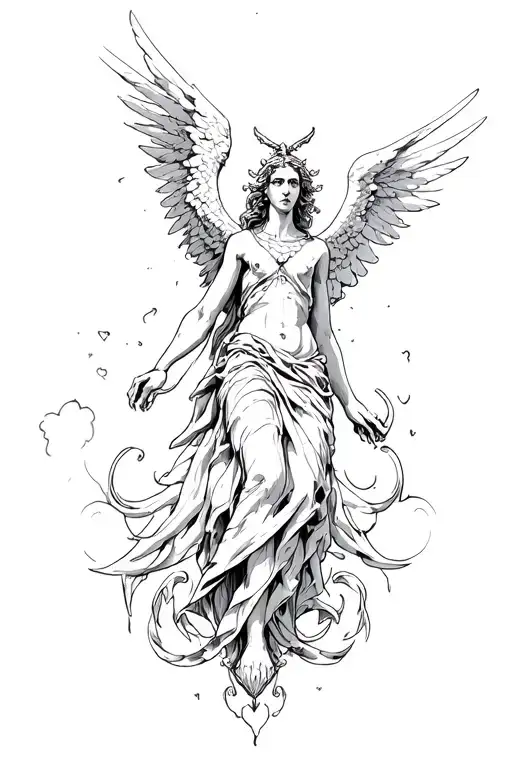 Angel Of Victory Rising Out Of A Demon