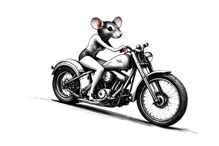 Female Mouse Motorcycle Biker