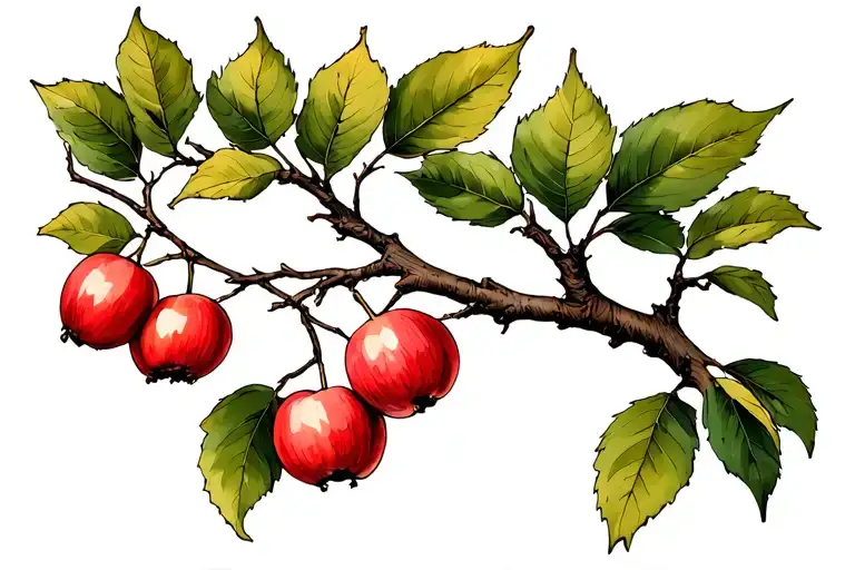 Tree Branch With Crabapple