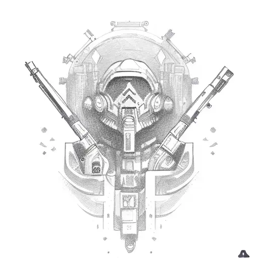 Money And Guns In Sketch Style