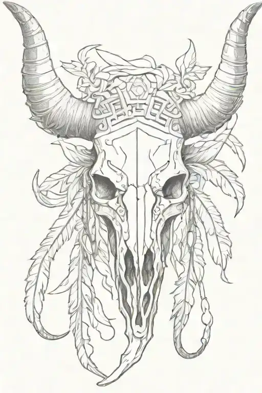 Native American Long Horn Skull