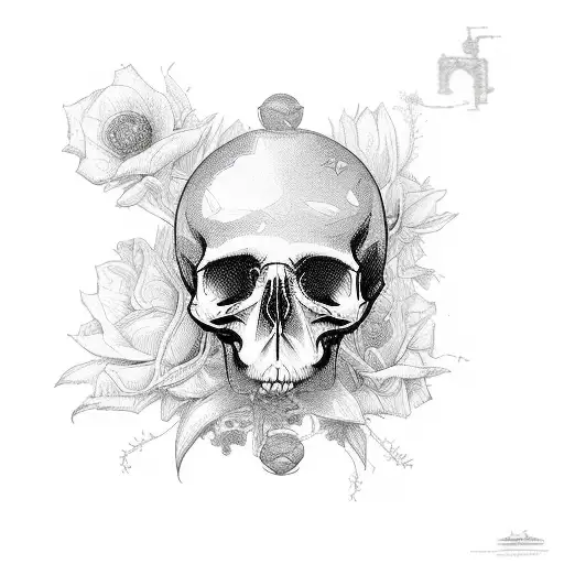 Flowers Growing Out Of A Skull