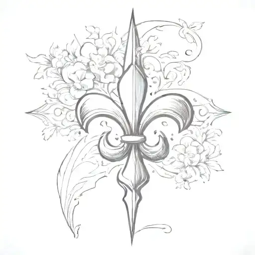 Texas Shape With Fleur-de-lis