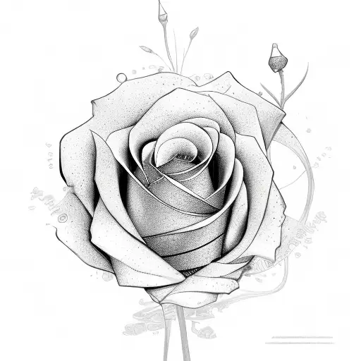 Geometric Rose With Flowers
