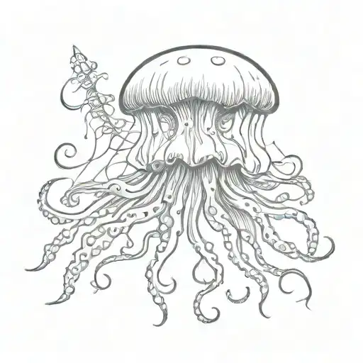 Jellyfish With An Octopus