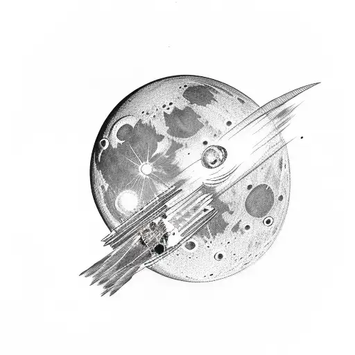 Photographer Sitting On The Moon Looking At Saturn