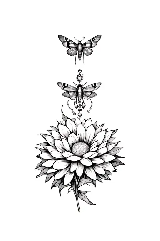 Moth And Chrysanthemum With Jewelry