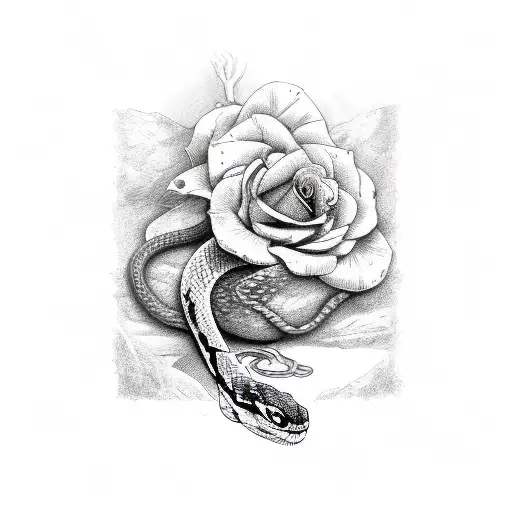 Snake And Roses