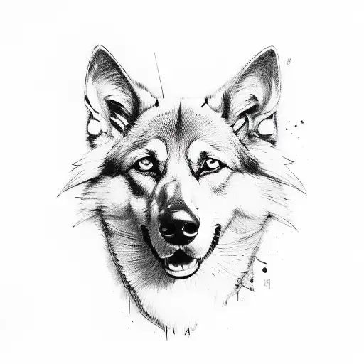 Hawk With German Shepherd Sunset Warrior