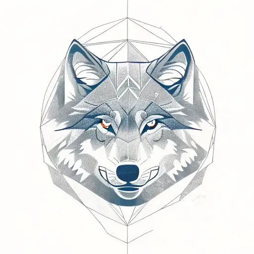 A Geometric Design Incorporating The Nc State Wolf Pack Logo And A Wolf Silhouette