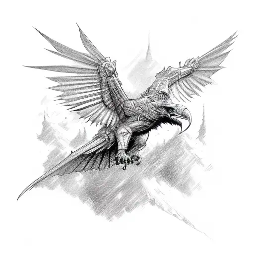 Raven Fighting Dragon