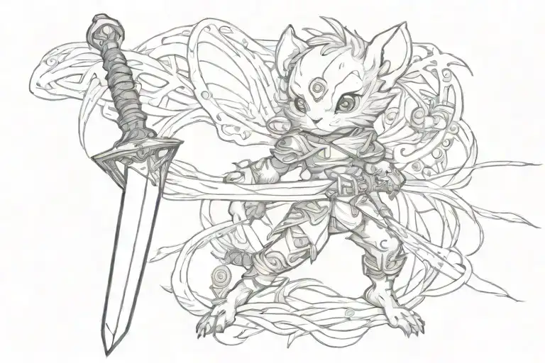 Sword And Mouse Tail Wrapped