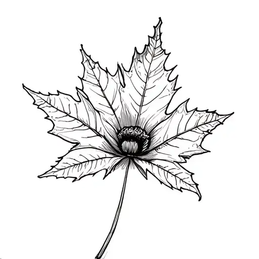 Poppy And Maple Leaf