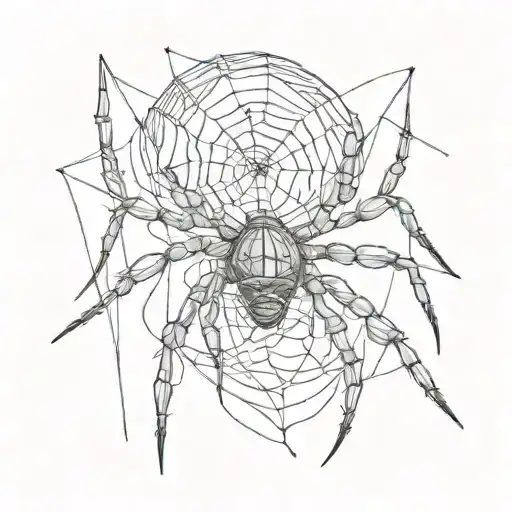 The Spider Holds Knitting Needles And A Skein Of Thread In Its Paws