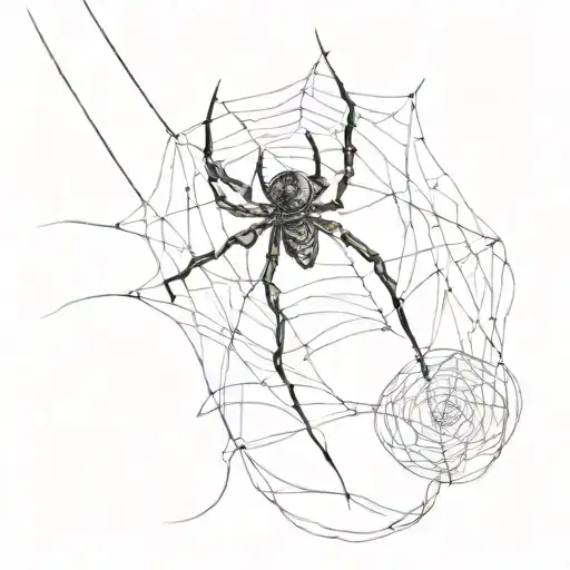 Spider And Skein Of Thread With A Hook