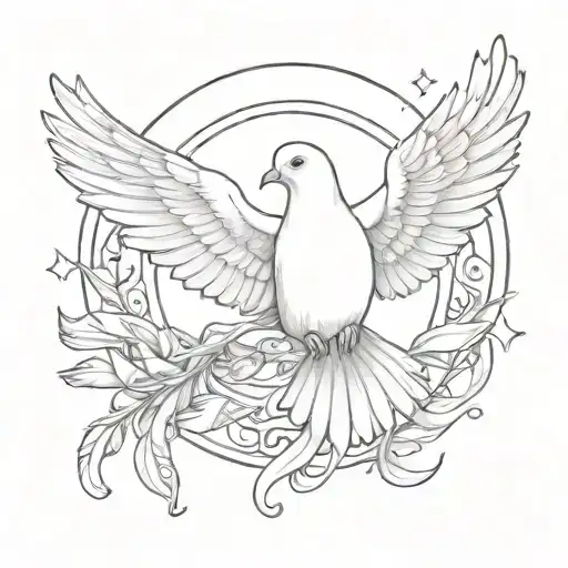 Dove With Angel Halo Symbolizing And Liam Payne Signature