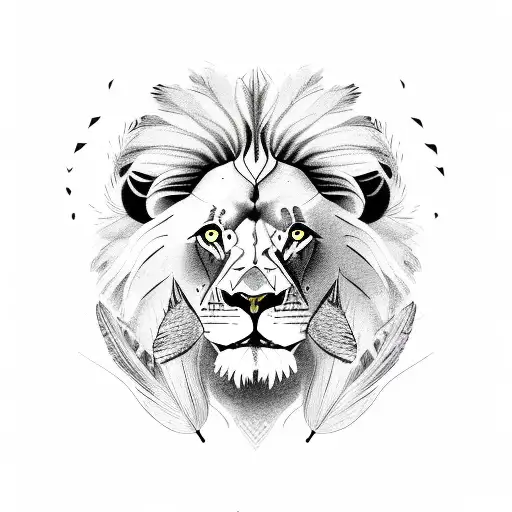 Lion With Crow Feathers