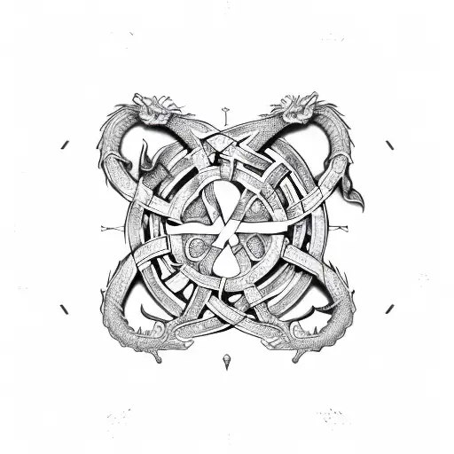 Celtic Knot With Dragon