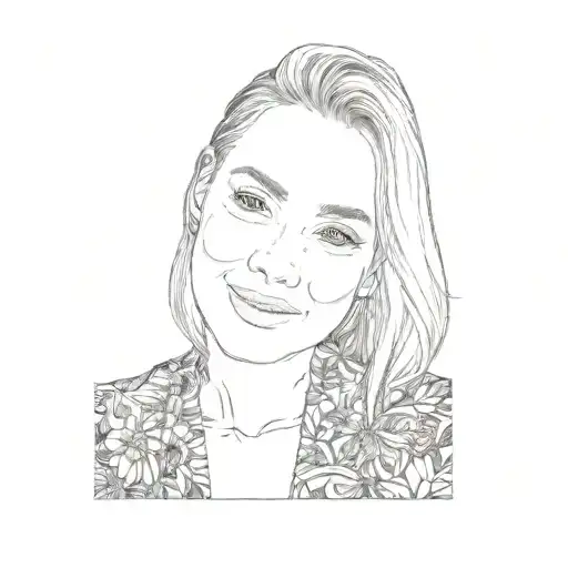 A Woman With Blond Hair And A Floral Top