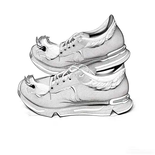 Rooster Wearing Sneakers On Its Feets