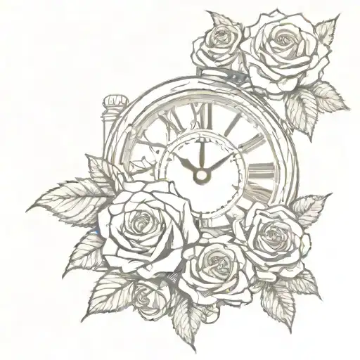 Roses And Clock