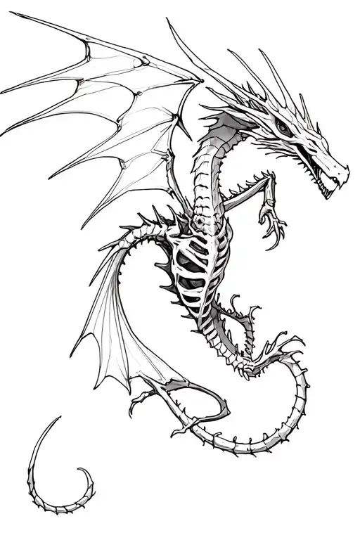 Flying Skeleton Dragon