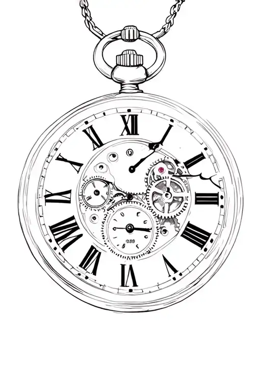 Gemini Signs Merged With A Pocket Watch That Is See Through And You Can See The Gears