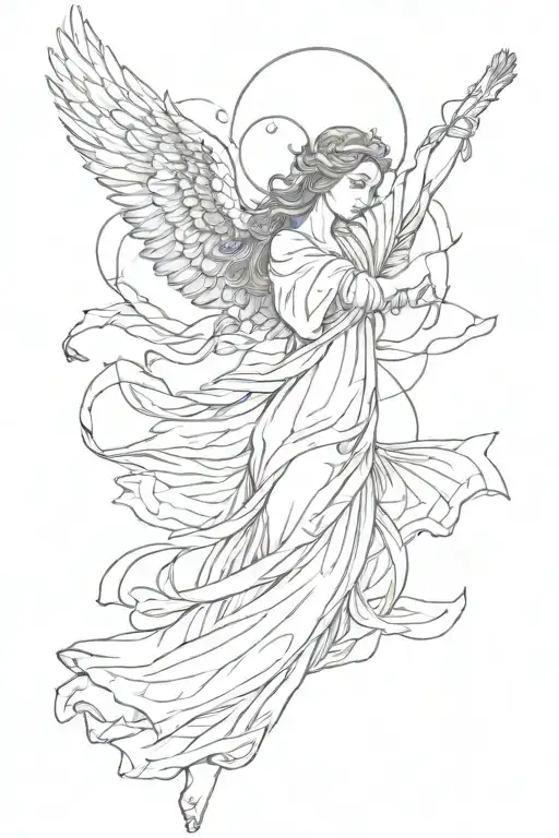 Angel Reaching Up With One Arm