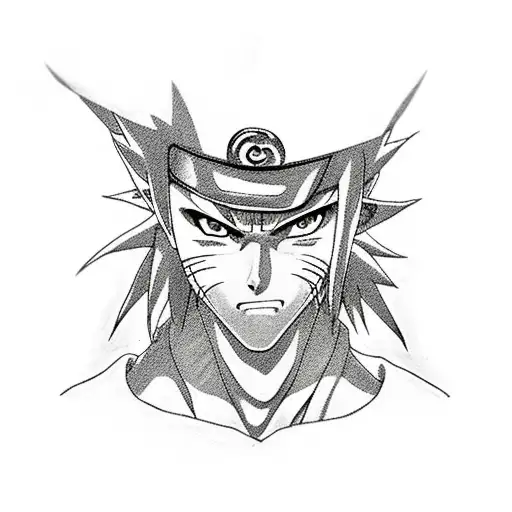 Tattoo From The Anime Naruto In Sketch Style On The Whole Arm