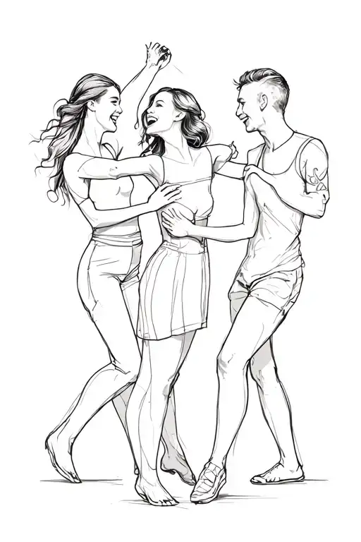 People Having Fun Dancing Together