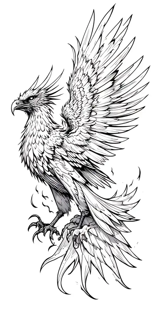 Phenix Bird Rising From The Ashes