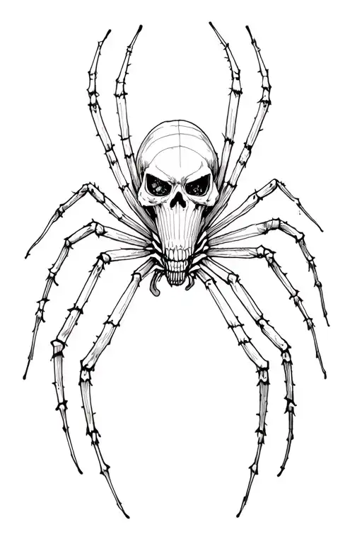 Skull Head Spider Crawling