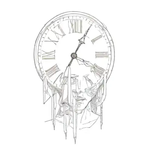 A Woman With A Clock On Her Face