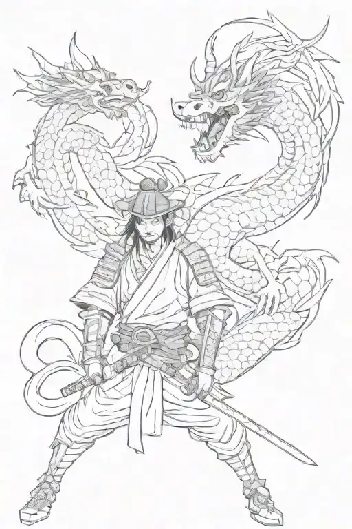 Samurai And Dragon