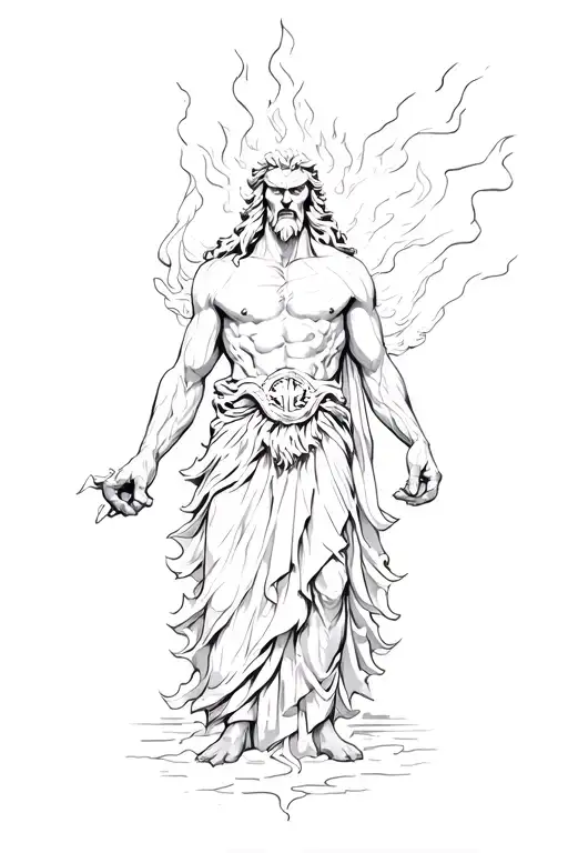 Zeus With Thunder And Eyes With Angry Fire