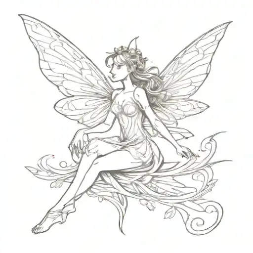 Fairy Flying From The Side View