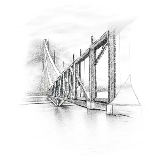 Sketch Of A Bridge Connecting Different Family Members' Initials