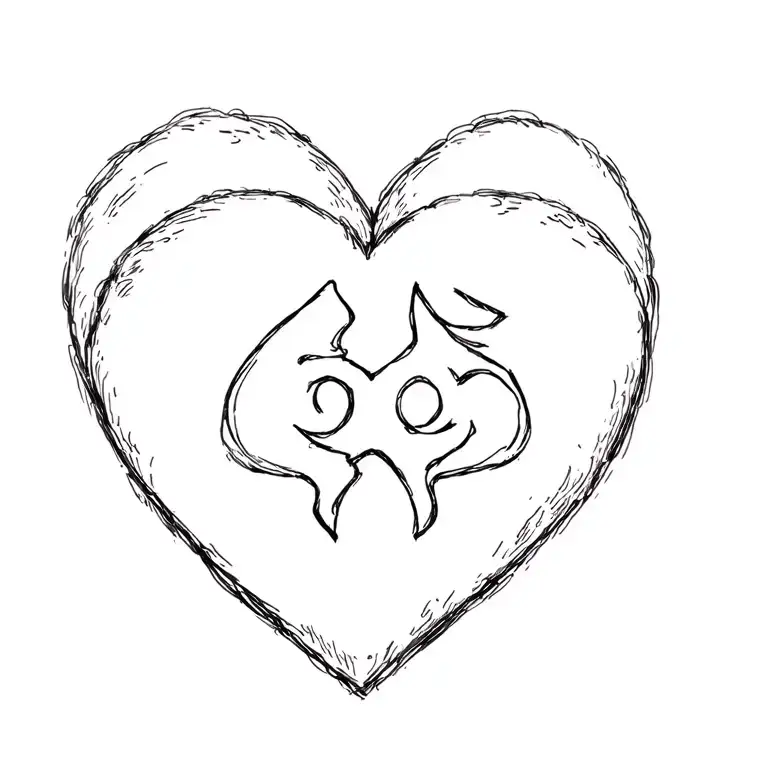Small Heart With Wu-tang Symbol Inside The Heart