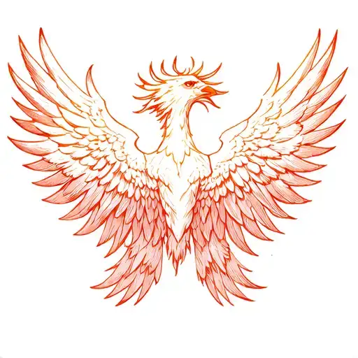 Phoenix Wings Spread Bright