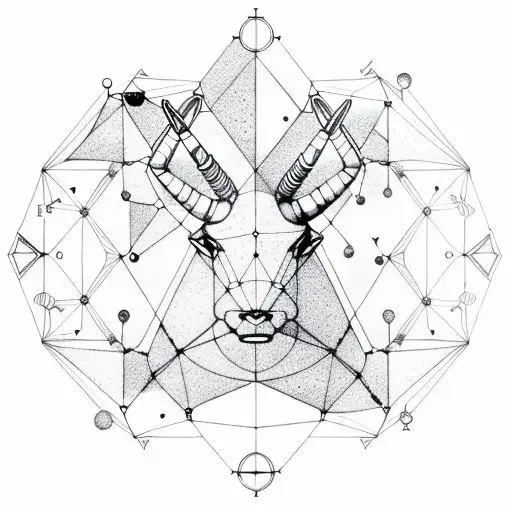 A Constellation Of Capricorn Formed By Interconnected Circuit Lines