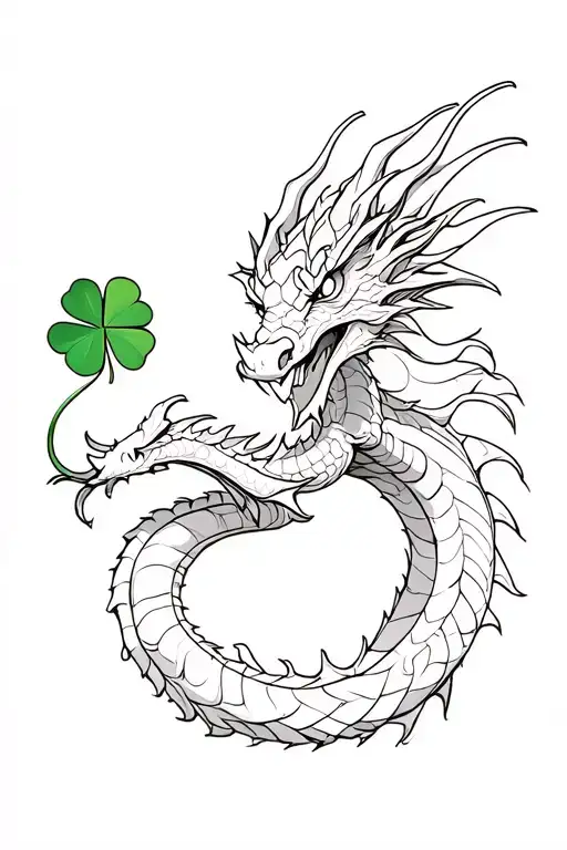 Dragon With A Leaf Of Clover