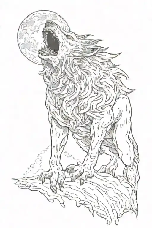 Werewolf Howling Moon